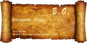 Bergman Olga névjegykártya
